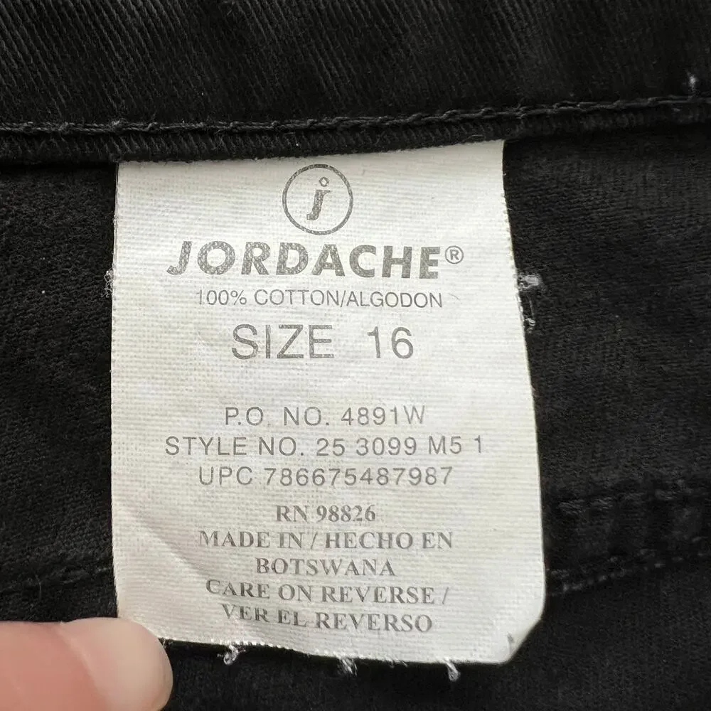 Vintage Jordache Shorts Women's Size 16 Black High Rise Midi Mom Jort Y2K‎